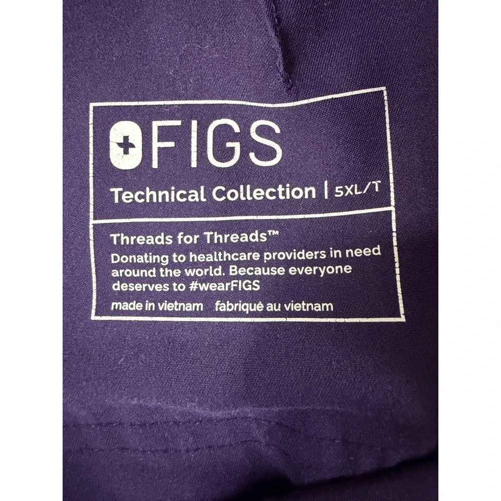 FIGS Scrub cargo Pants Mens size 5XL‎ Tall Violet medical Technical Collection